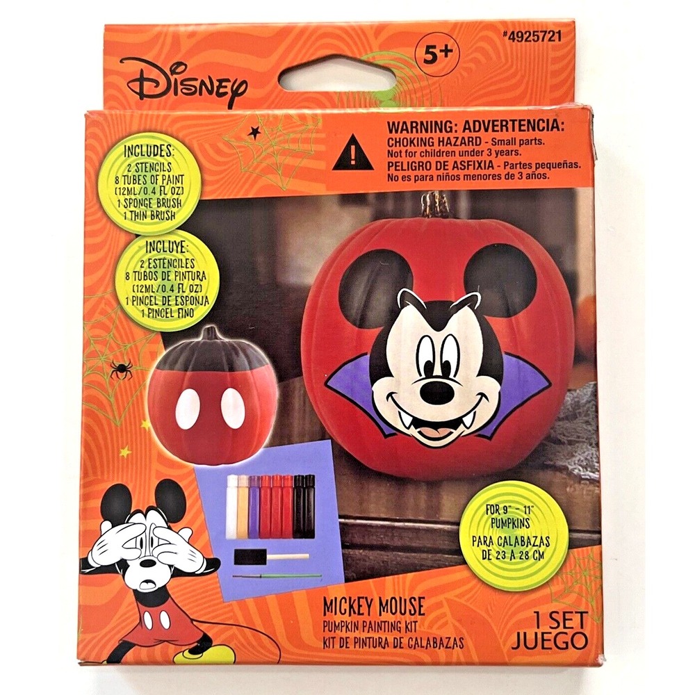 Mickey Mouse Pumpkin Painting Kit Stencils,  Paint & Brushes Halloween Party